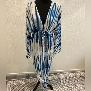 Blue tie-dye Swim suit cover up